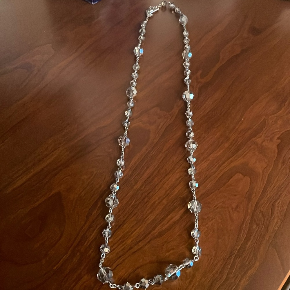 Long beaded and silver necklace
